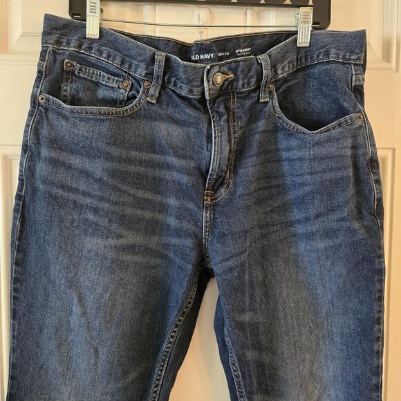 Old Navy Jeans Mens Size 36x30 Dark Blue Denim Zip Bootcut Built In Flex Stretch - Picture 4 of 5